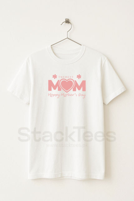 Best Mom - White Graphic T-Shirt Half Sleeve