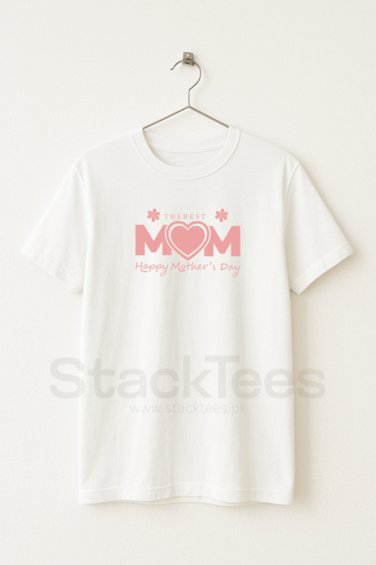Best Mom - White Graphic T-Shirt Half Sleeve