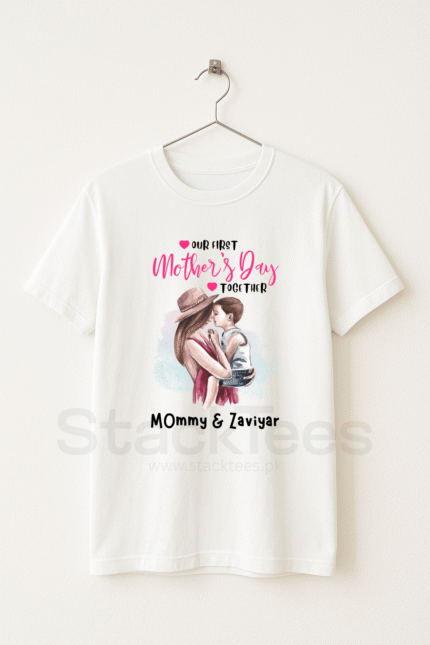 First Mother’s Day Mommy & Baby Boy Combo - Graphic T-Shirt Half Sleeve
