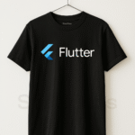 Flutter Programmer Black T-Shirt - Unisex Half Sleeve Coding Tee