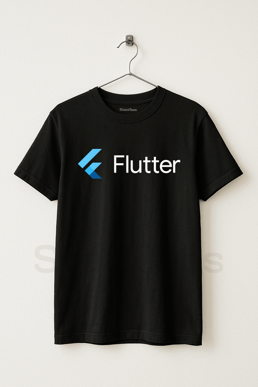 Flutter Programmer Black T-Shirt - Unisex Half Sleeve Coding Tee