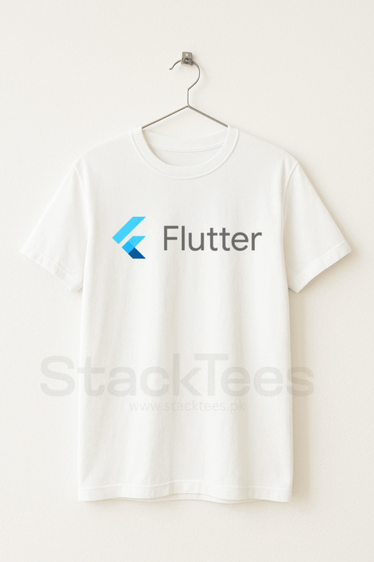 Flutter Programmer White T-Shirt - Unisex Half Sleeve Coding Tee
