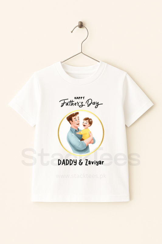 Happy Fathers Day Personalized Outfit - Graphic T-Shirt Half Sleeve