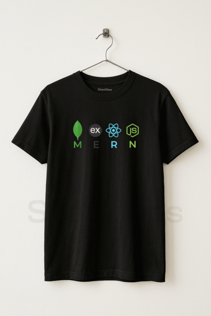 MERN Stack Developer Programming Black T-Shirt - Unisex Half Sleeve Coding Tee