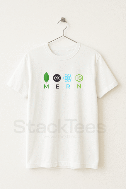 MERN Stack Developer Programming White T-Shirt - Unisex Half Sleeve Coding Tee