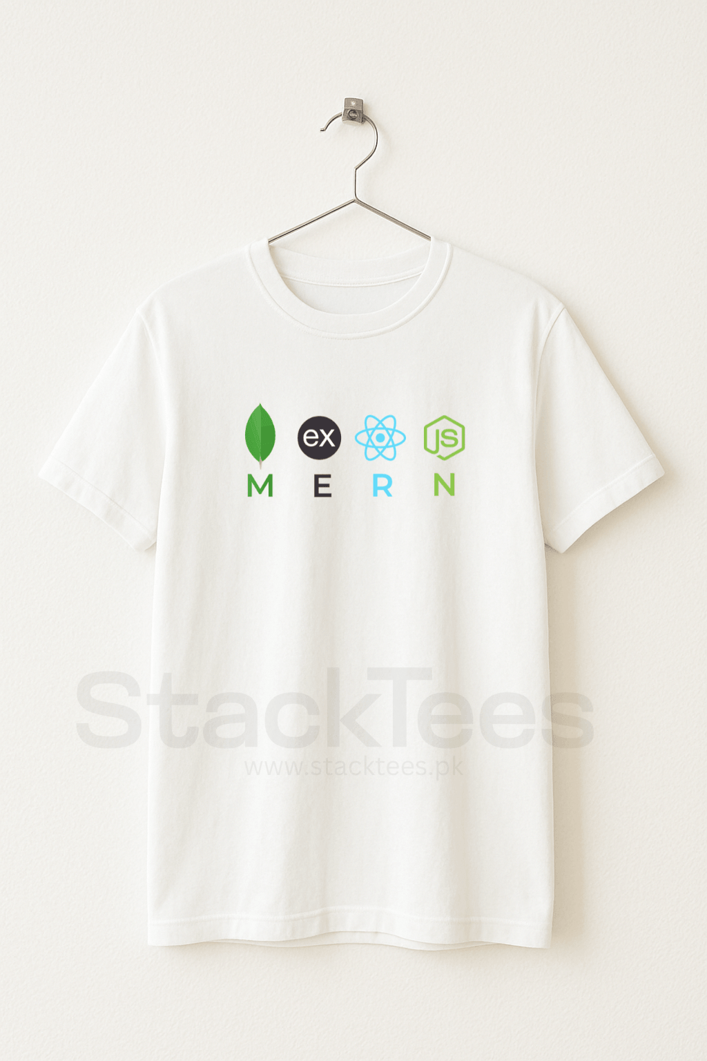MERN Stack Developer Programming White T-Shirt - Unisex Half Sleeve Coding Tee