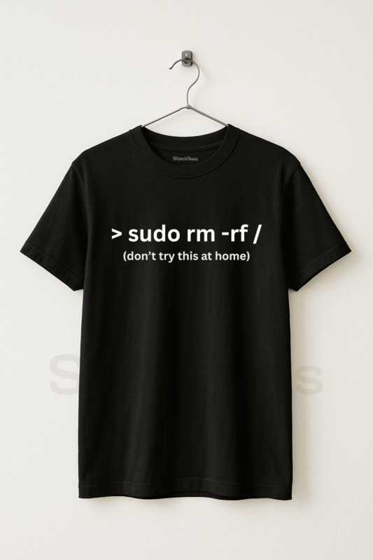 sudo rm - programming tshirt black