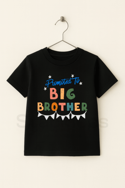 Promoted to Big Brother T-Shirt - Black Kids Graphic Tee