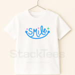 Smile Kids White Customize Name Kids T-Shirts