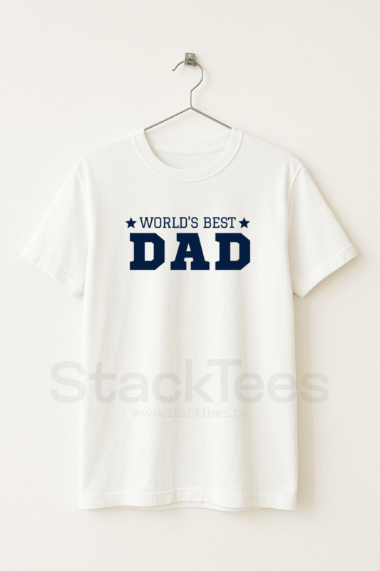 World Best Dad - Men White Graphic T-Shirt Half Sleeve