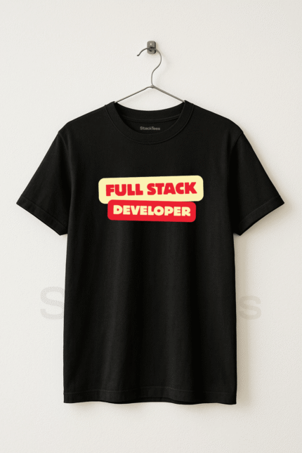 Full Stack Developer Programmer Black T-Shirt – Unisex Coding Tee Half Sleeve