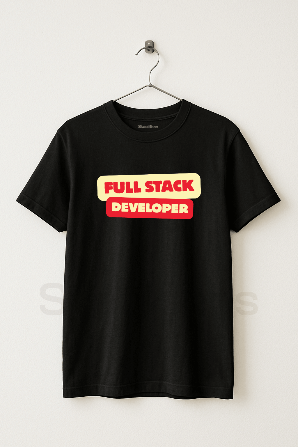 Full Stack Developer Programmer Black T-Shirt – Unisex Coding Tee Half Sleeve