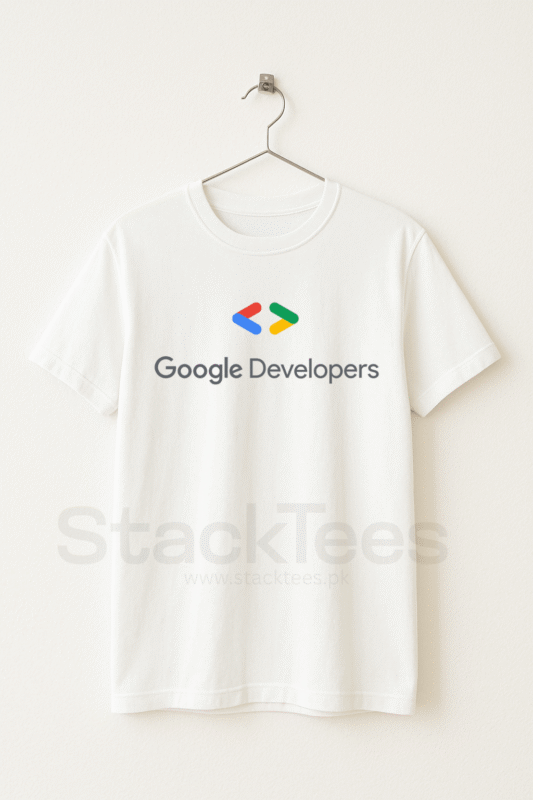 Google Developer Programmer T-Shirt White - Unisex Coding Tee Half Sleeve