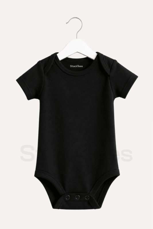 Black Baby Romper 0-18 Months Soft Baby Bodysuit Pakistan