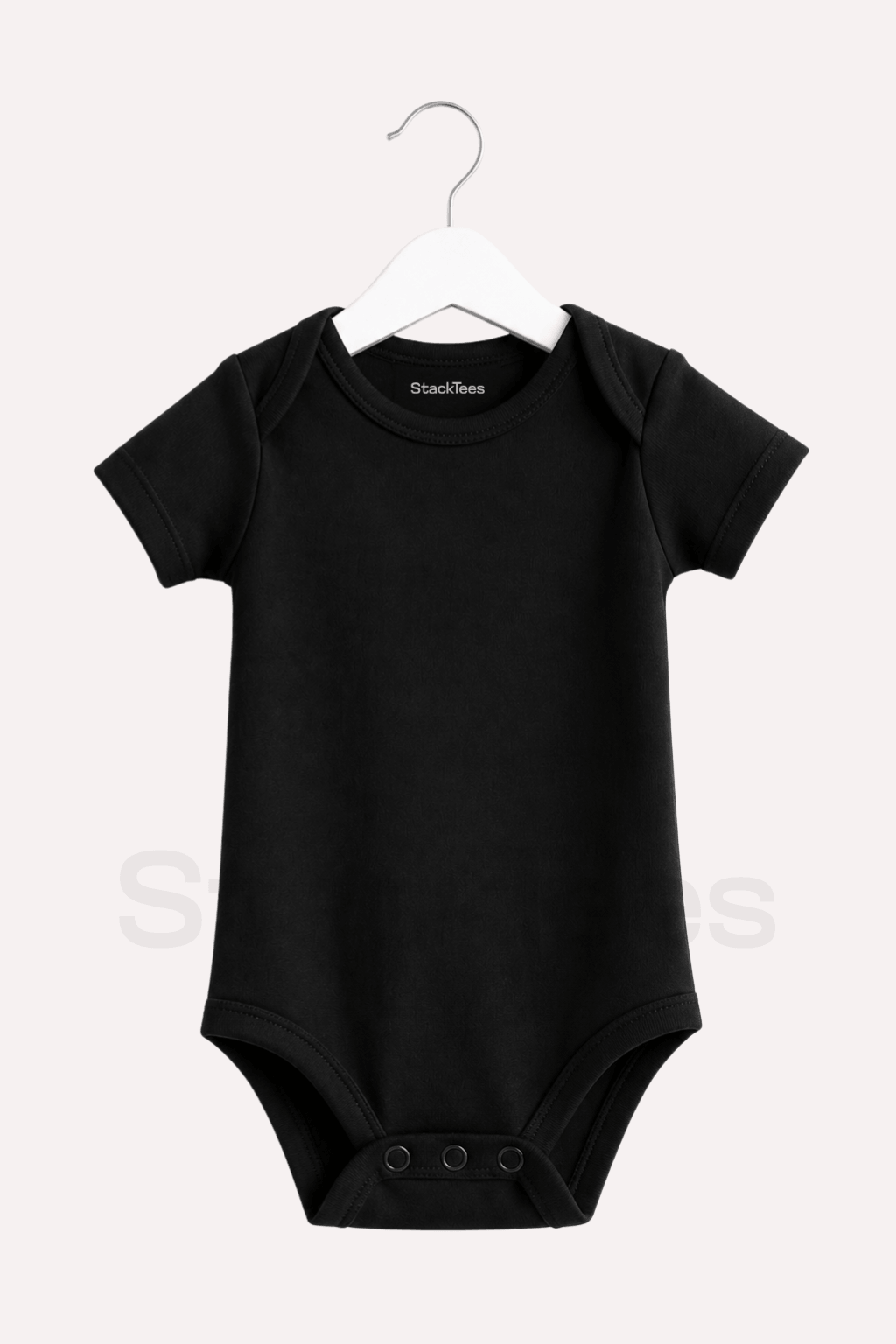 Black Basic Baby Romper – Soft Cotton Bodysuit for Babies