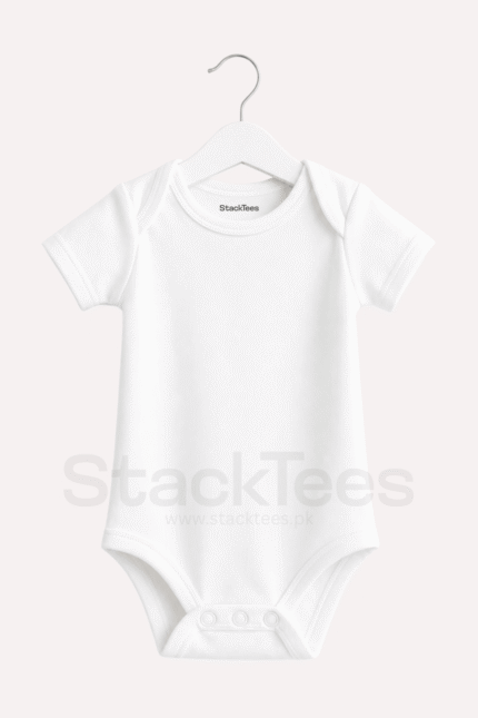 White Baby Romper 0-18 Months Soft Baby Bodysuit Pakistan