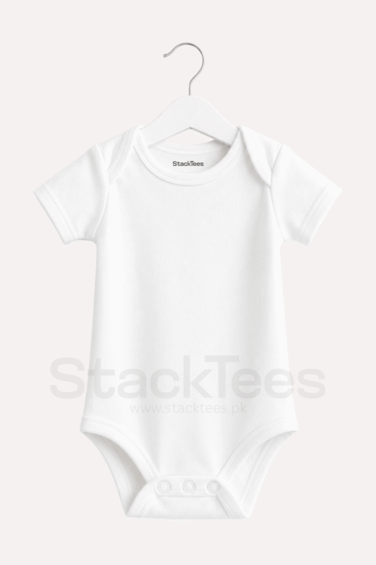 White Baby Romper 0-18 Months Soft Baby Bodysuit Pakistan