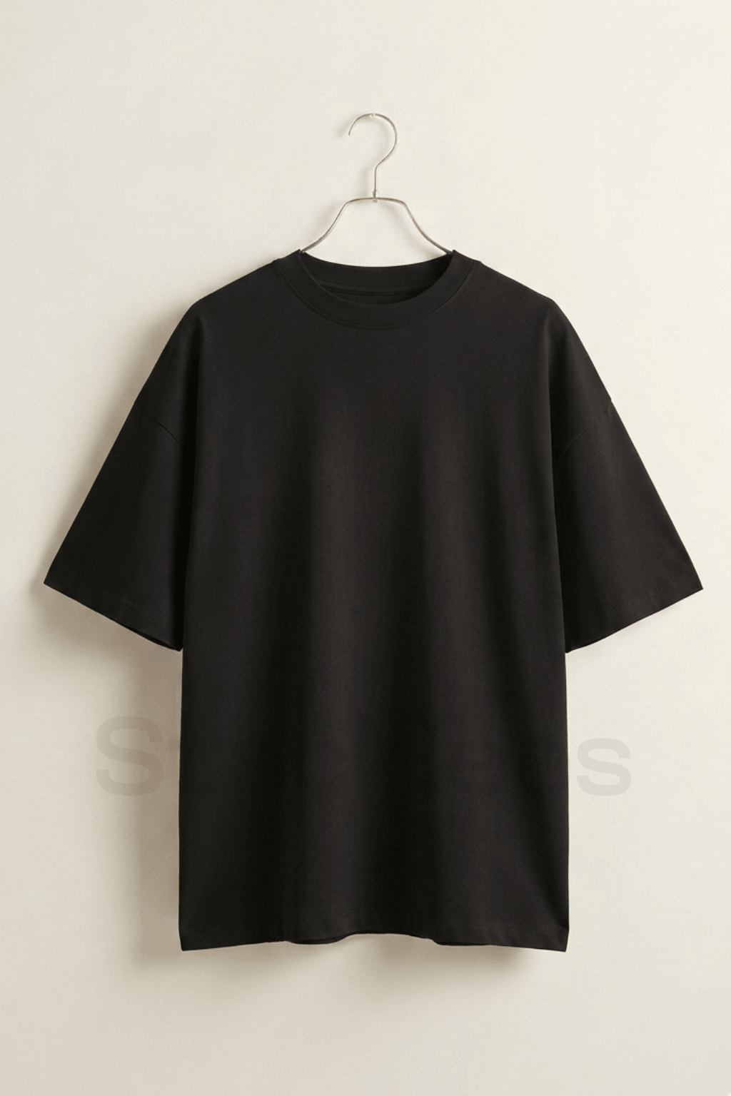Black Drop Shoulder T-Shirt - Unisex Half Sleeve Basic Tee