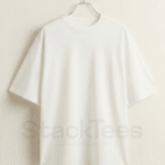 White Drop Shoulder T-Shirt - Unisex Half Sleeve Basic Tee