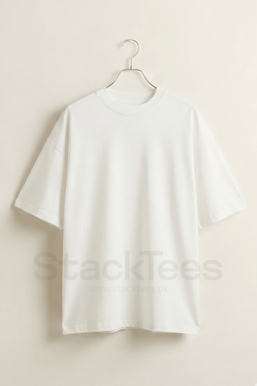 White Drop Shoulder T-Shirt - Unisex Half Sleeve Basic Tee