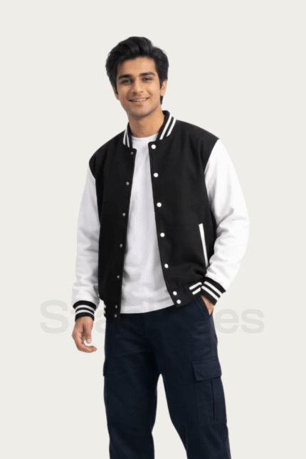Men Black Baseball Jacket