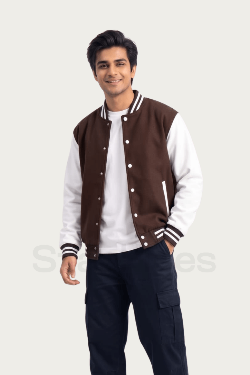 Men Brown Baseball Jacket