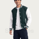 Men Green Baseball Jacket