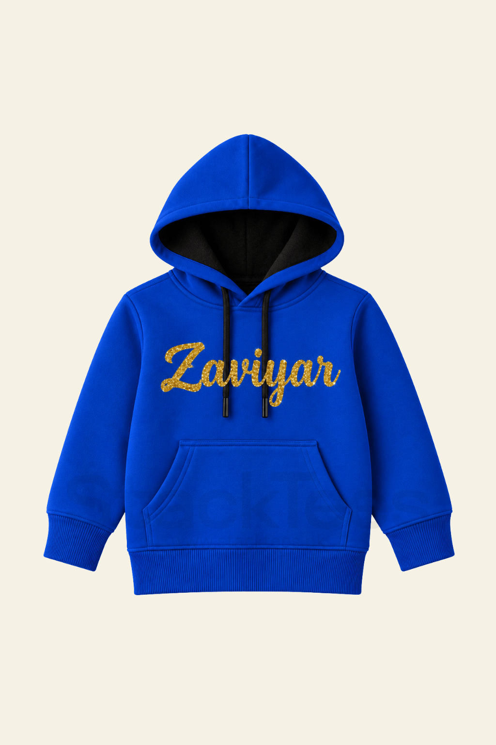 Kids Glitter Name Royal Blue Hoodie - Personalized Custom Hoodie