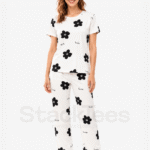 Women's White Printed Pajama Set - 2 Piece Cozy Night Suit