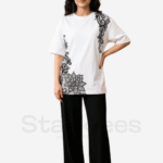 Women’s Printed T-Shirt and Trouser Set – Cotton Jersey Loungewear